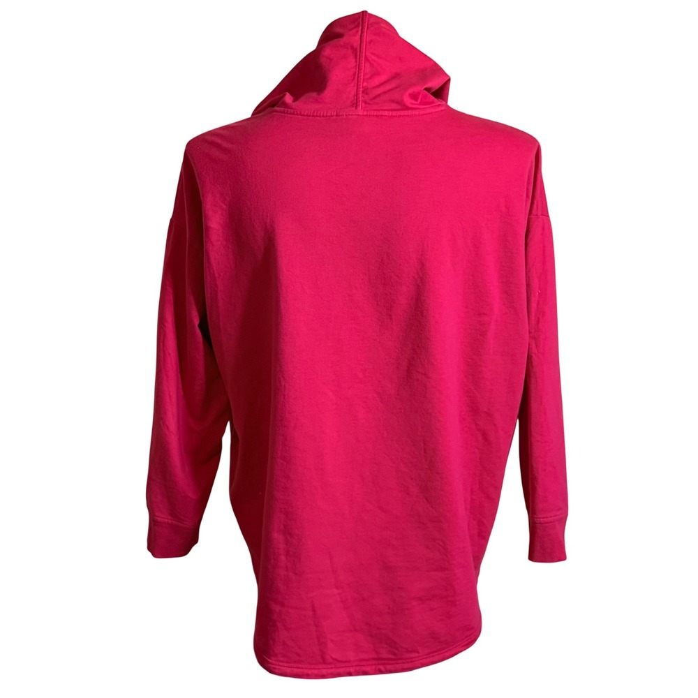 Michael Kors Womens 1X Pink Gold Logo Hoodie French Terry Pullover Sweatshirt - Picture 2 of 4
